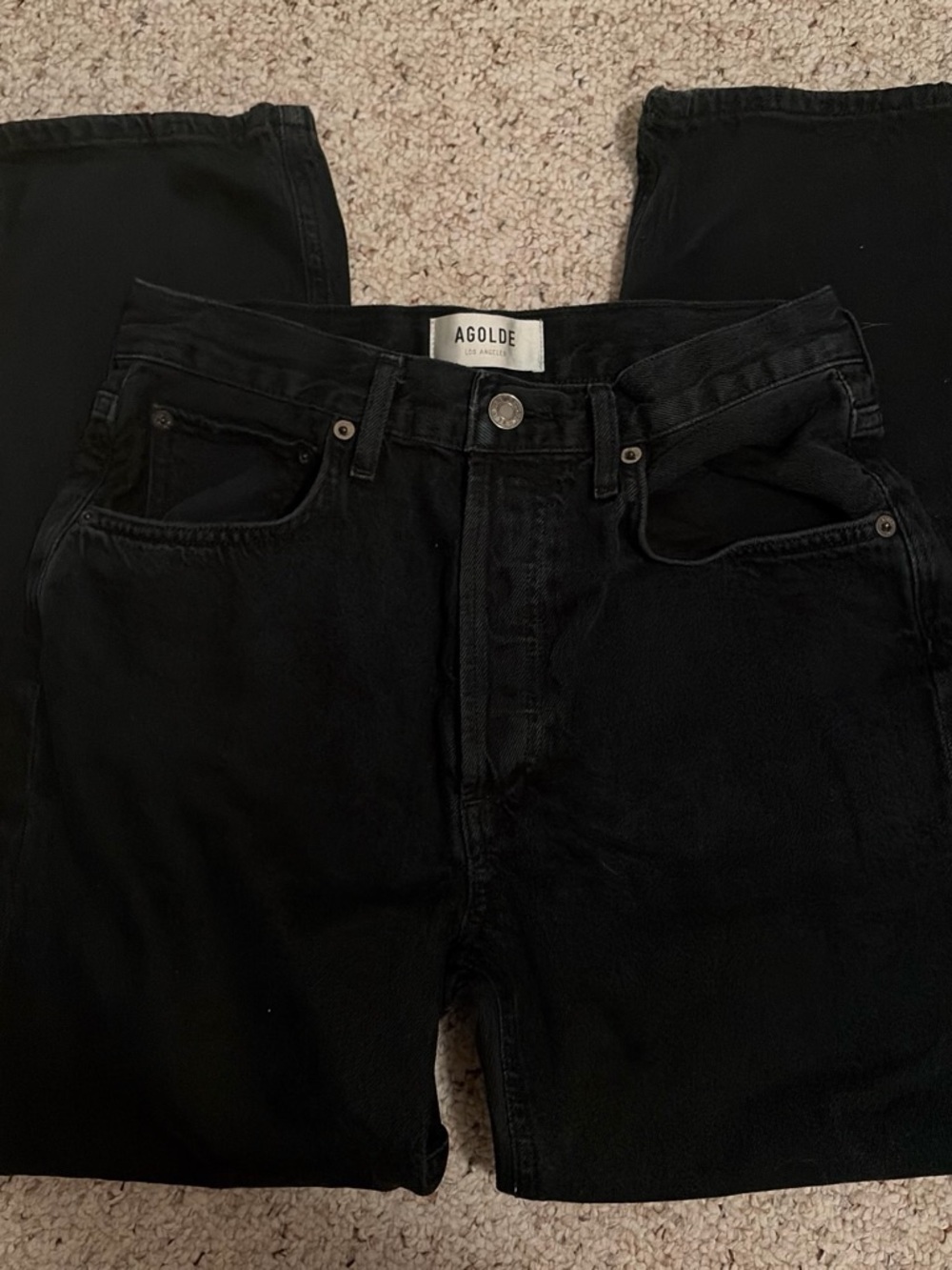 Agolde Women's Black Straight Leg Jeans
